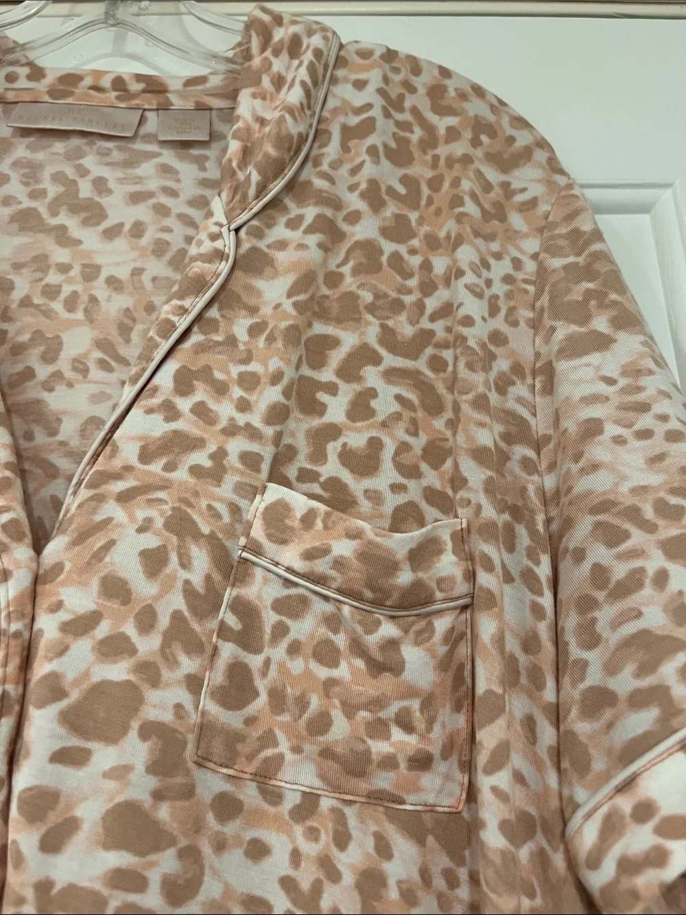 Rachel Parcell Night Sleep Shirt Lounge Button Up Leopard Pink Like New Size L
